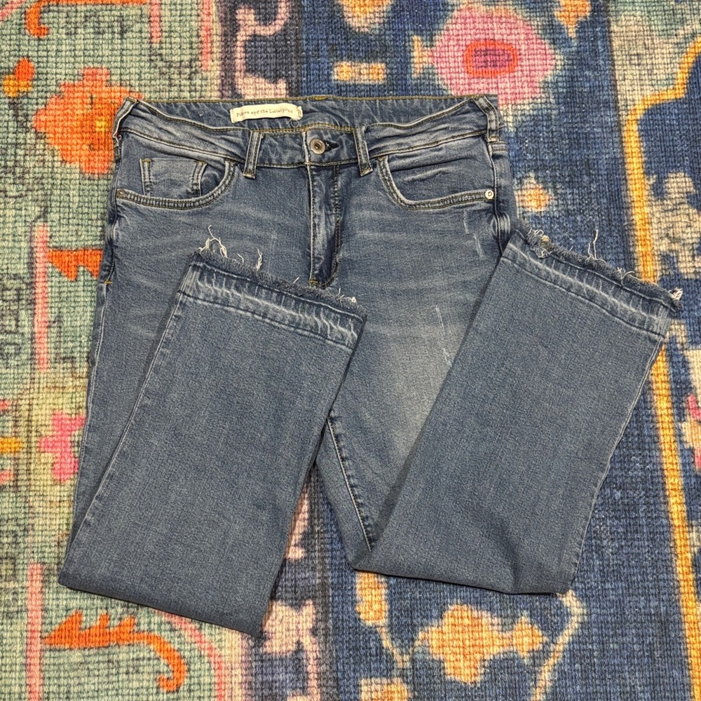 Pilcro Women's Blue Distressed Jeans